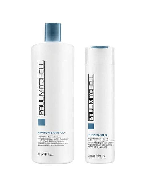 Paul Mitchell Fan Faves 1L Awapuhi Shampoo + 300ml The Detangler JF24