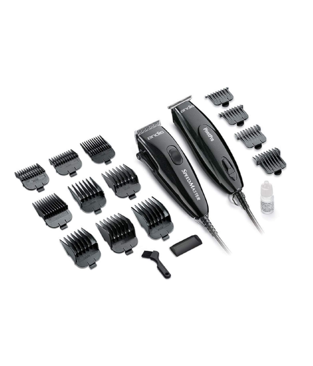 andis pivot motor combo, guides, guard, oil and brush