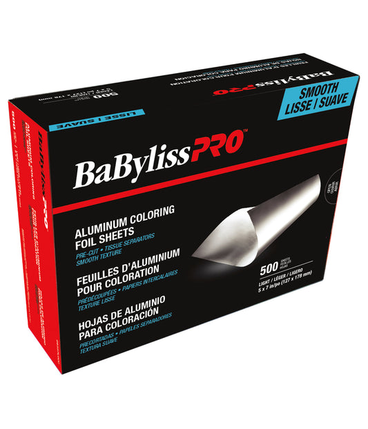 DannyCo BaBylissPRO Aluminum Coloring Foil Light Smooth Sheets, 5x7 inch, 500/box