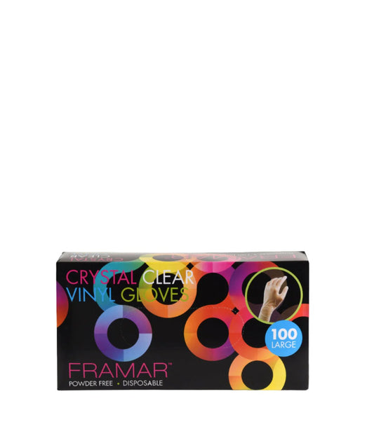 Framar Crystal Clear Vinyl Gloves Small 100/Box