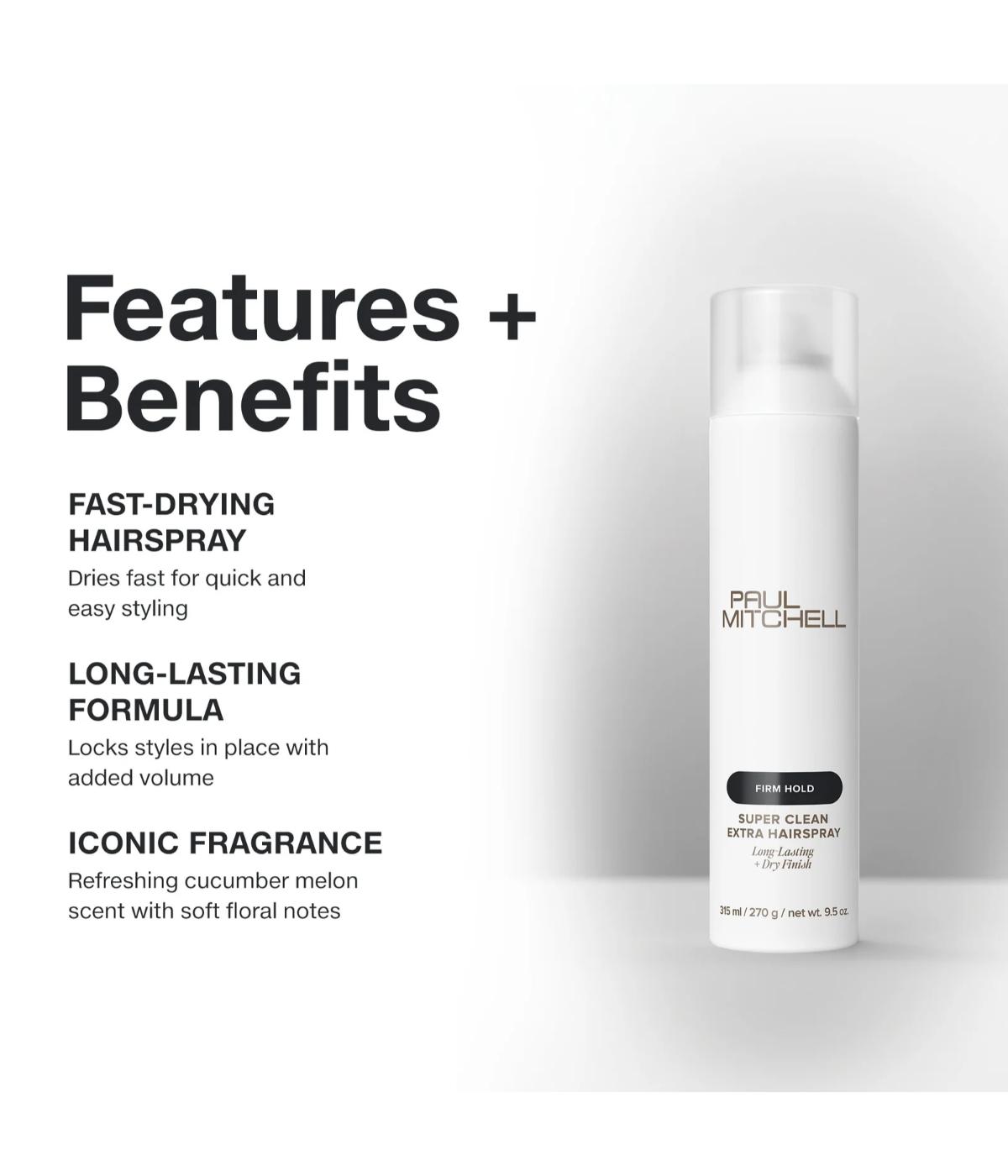 PM Super Clean Extra Hairspray 315ml (Restaged)