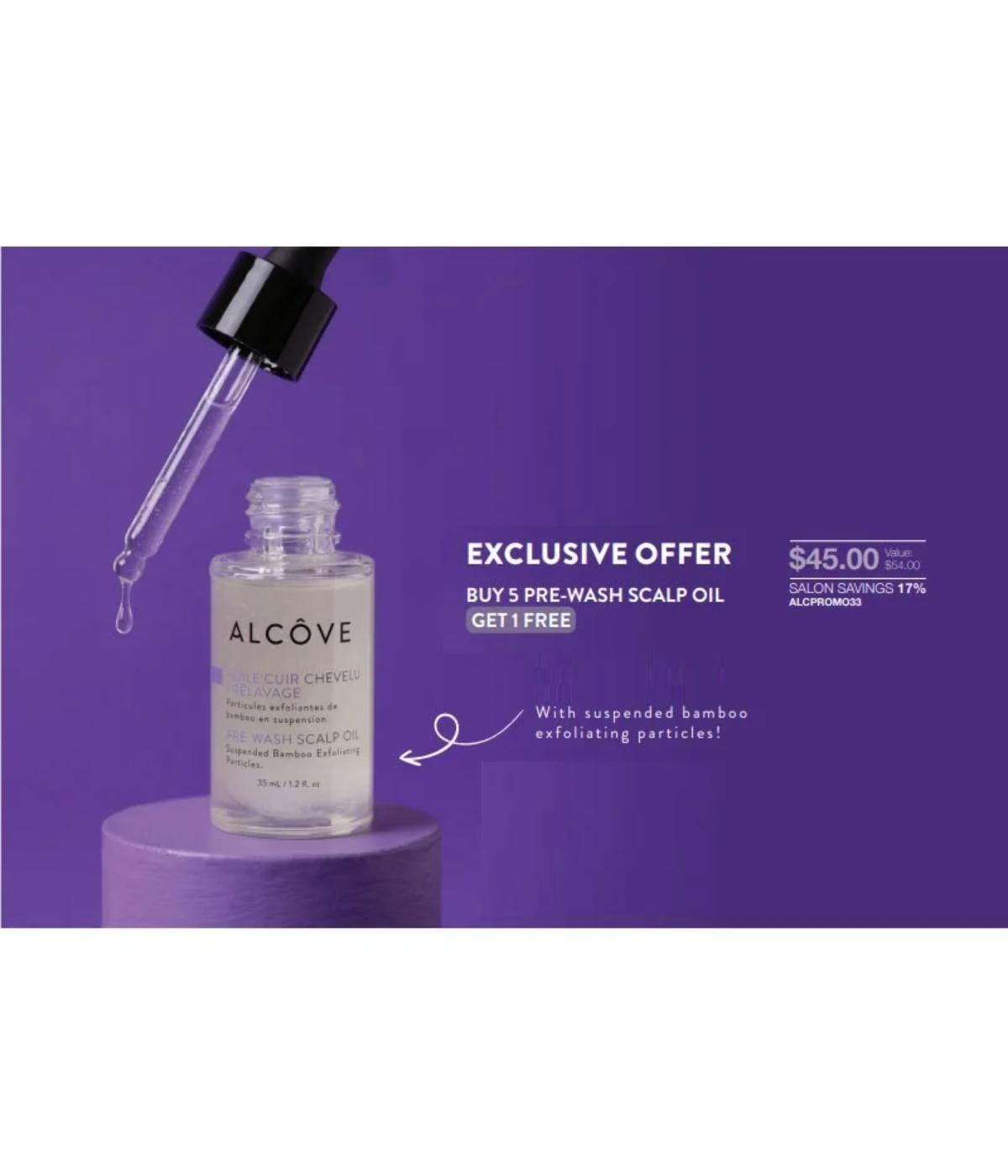 Alcove Pre Wash Scalp Oil Buy 5 Get 1 Free