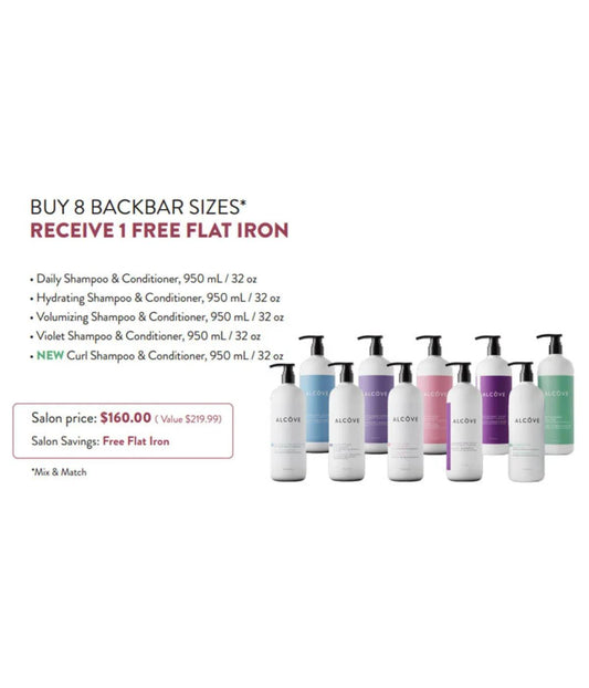 Alcove Buy 8 Backbar Sizes Receive Free Flatiron SO25