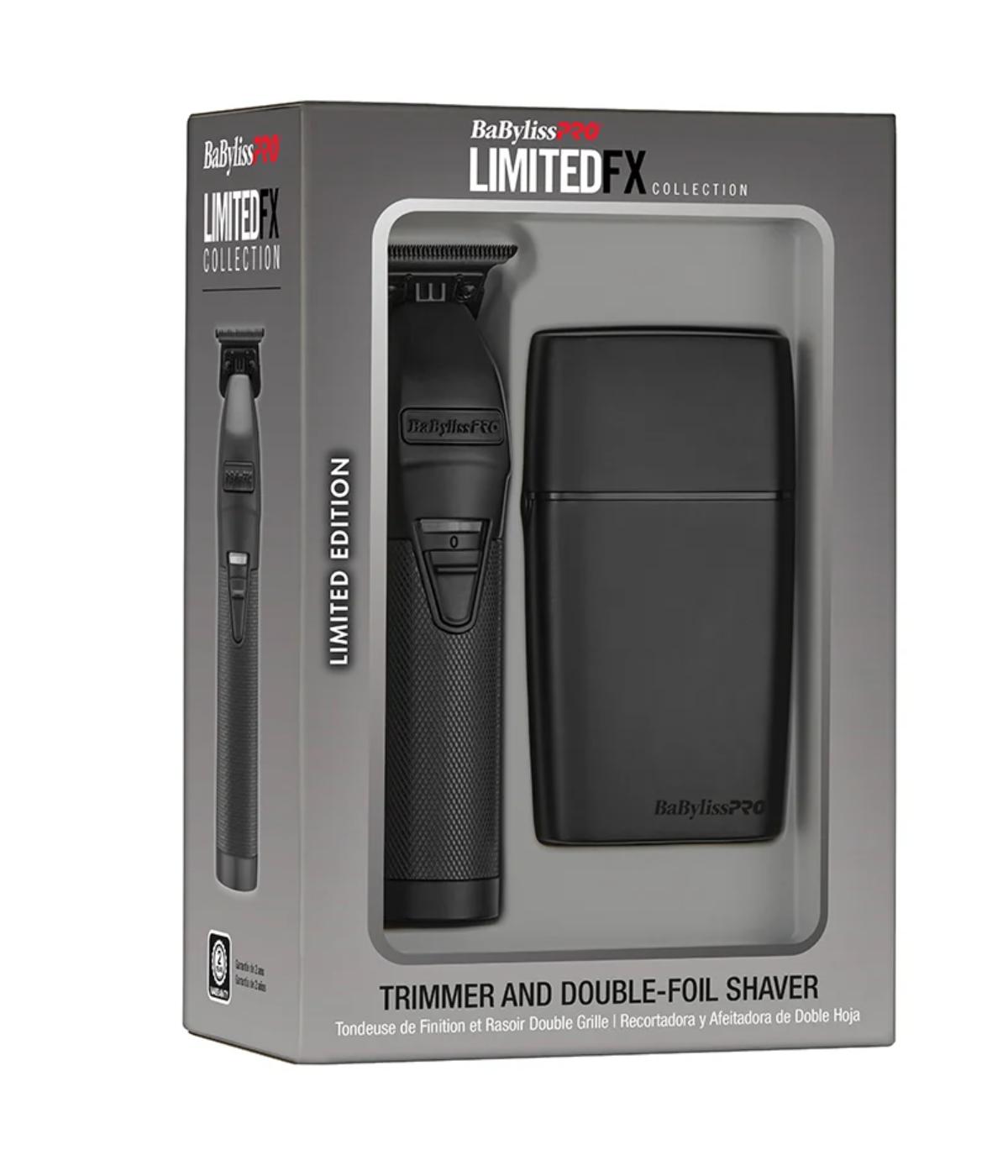 DA BP Limited FX Metal Trimmer & Double Foil Shaver Set - Matte Black