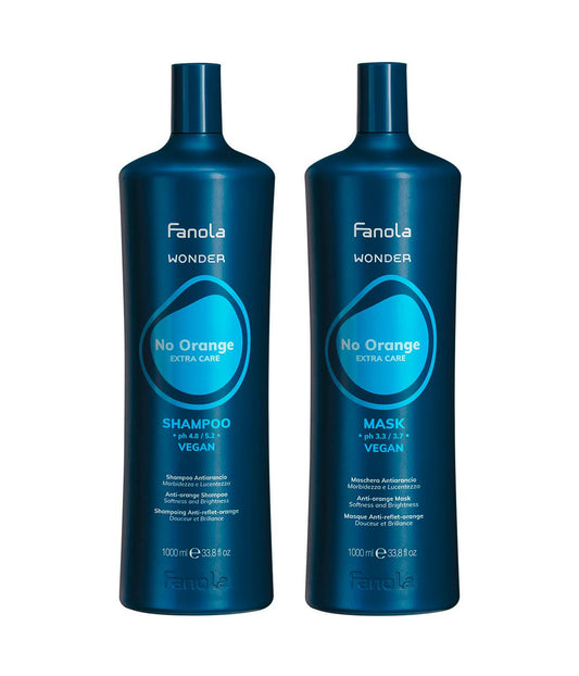 Fanola Wonder No Orange Shampoo 1L + 1L Mask JF25