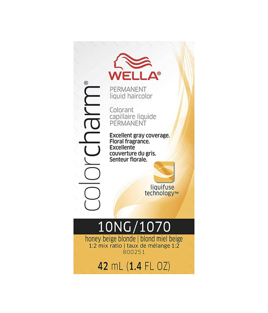 Wella ColorCharm Permanent Liquid Hair Color 10NG/Honey Beige Blonde, 42mL