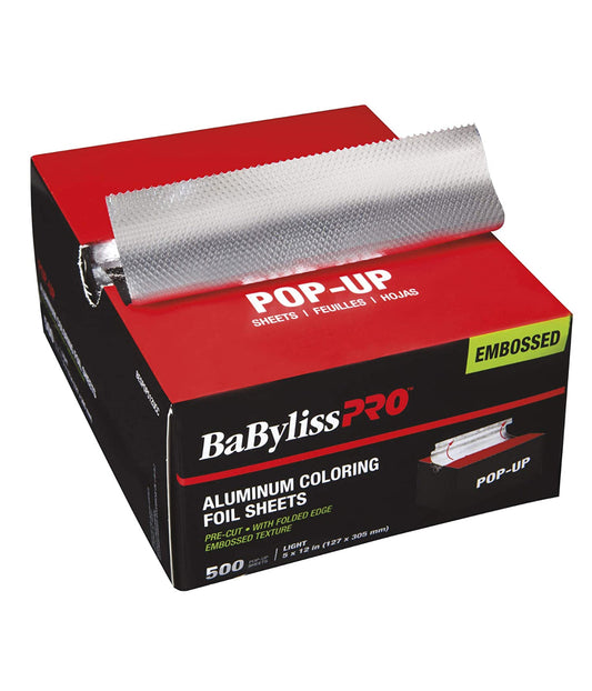DannyCo BaBylissPRO Aluminum Coloring Foil Heavy Embossed Pop-up Sheets, 5x12 inch, 500/box