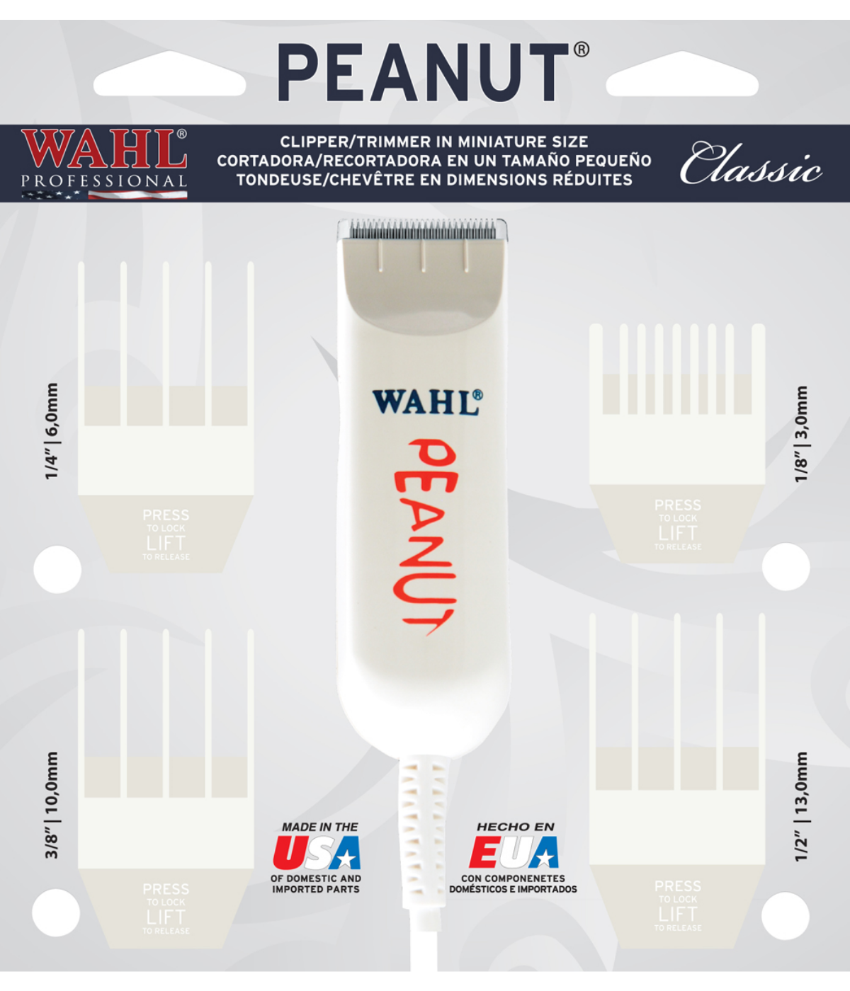 wahl pro white classic peanut trimmer clipper packaging