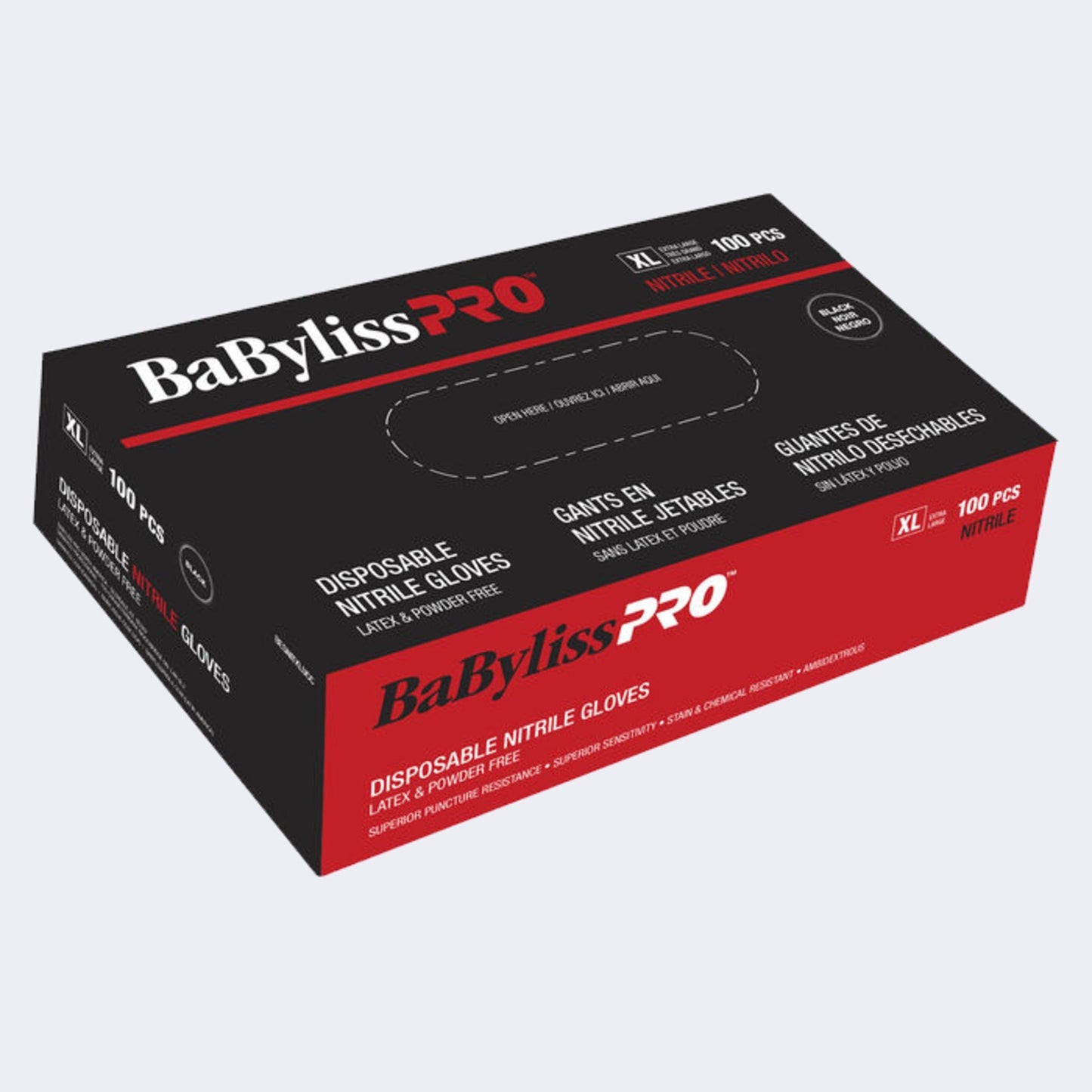 DA BAB PRO DISPOSABLE NITRILE GLOVES, XLARGE BLACK