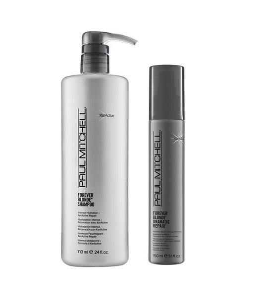 PM Forever Blonde 710ml Shampoo + 150ml Dramatic Repair JF24