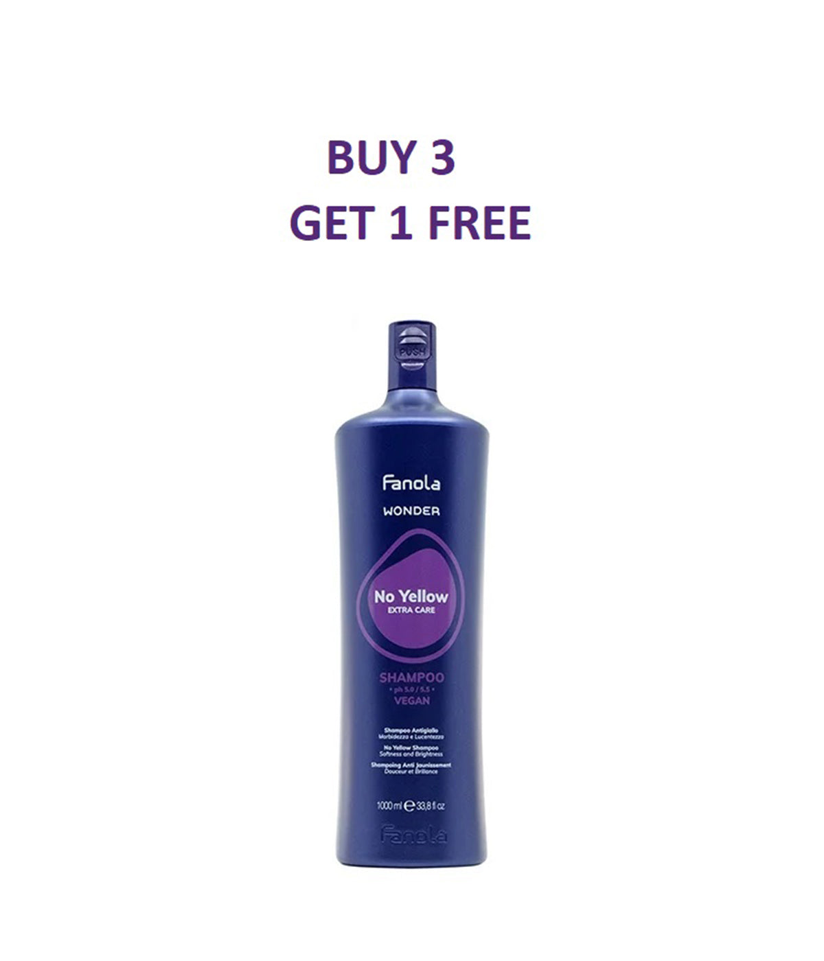 Fanola 3+1 Wonder Treatment No Yellow Shampoo  1L