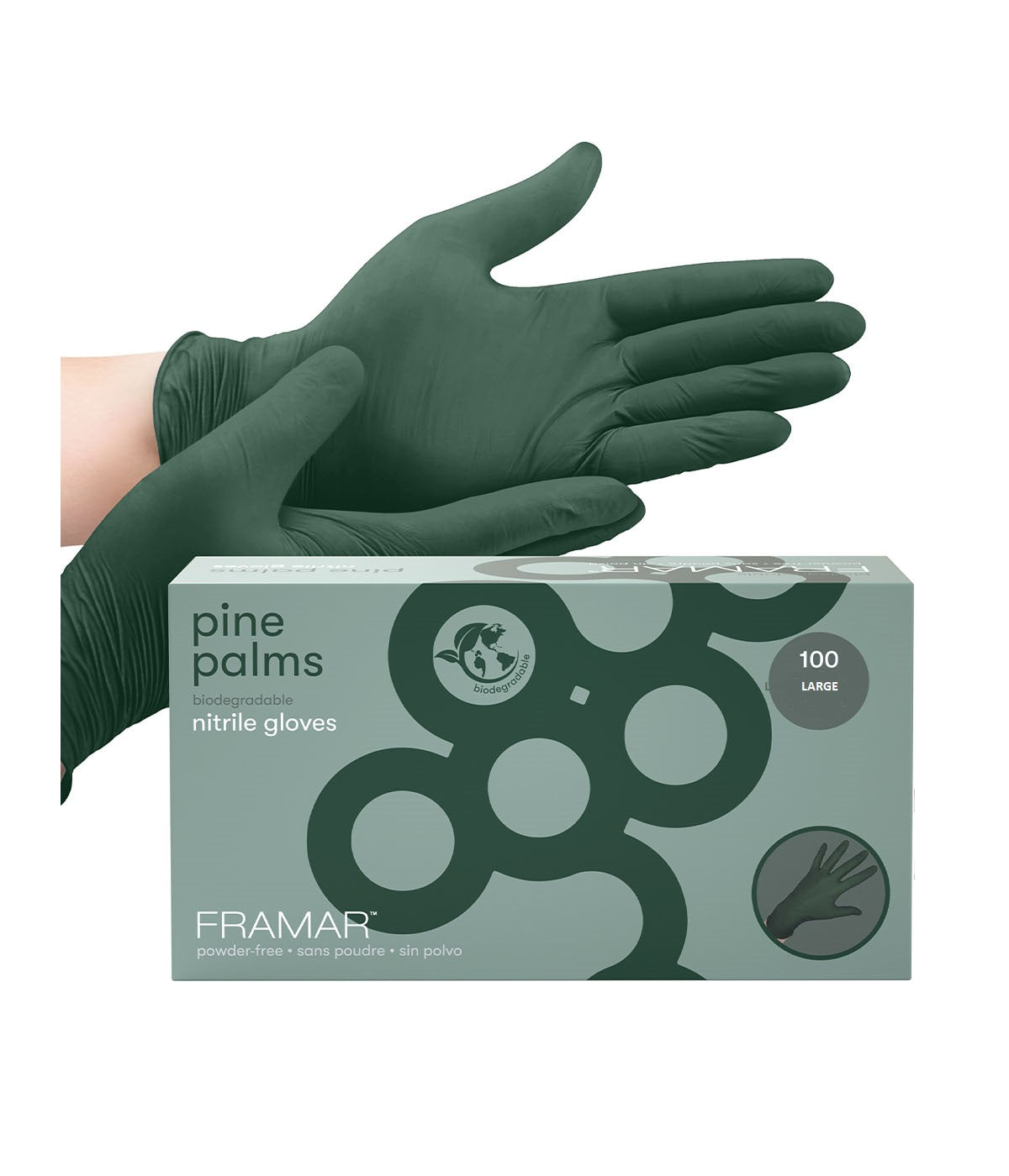 Framar Pine Palms Bio Nitrile Gloves - Large