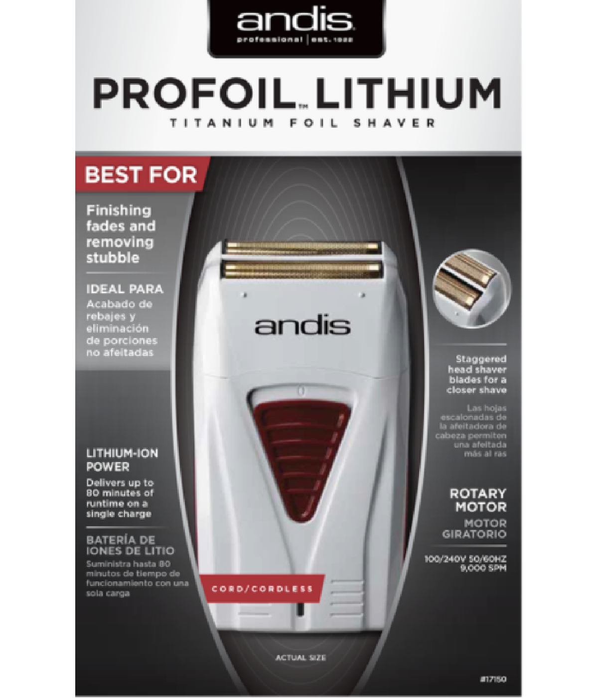 Andis ProFoil Lithium Titanium Foil Shaver